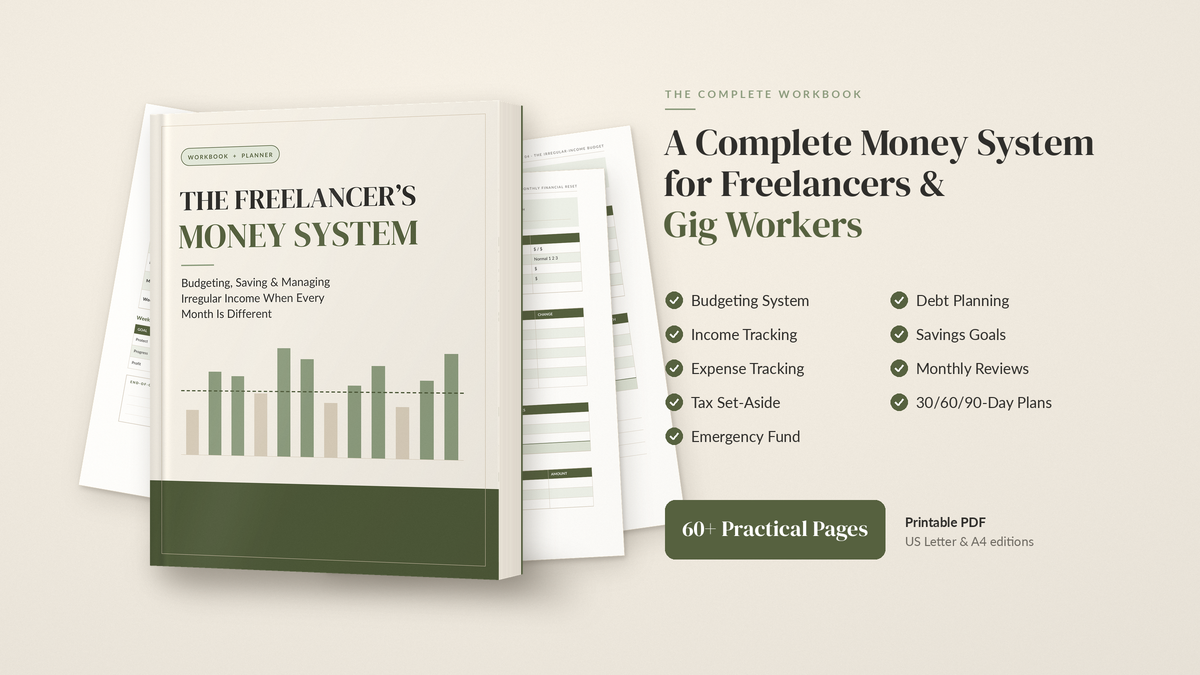 The Freelancer's Money System – Irregular Income Budget Workbook & Planner