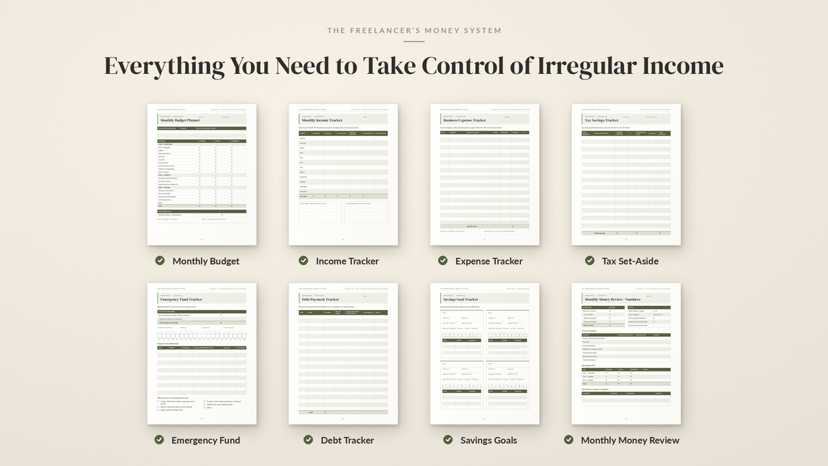 The Freelancer's Money System – Irregular Income Budget Workbook & Planner