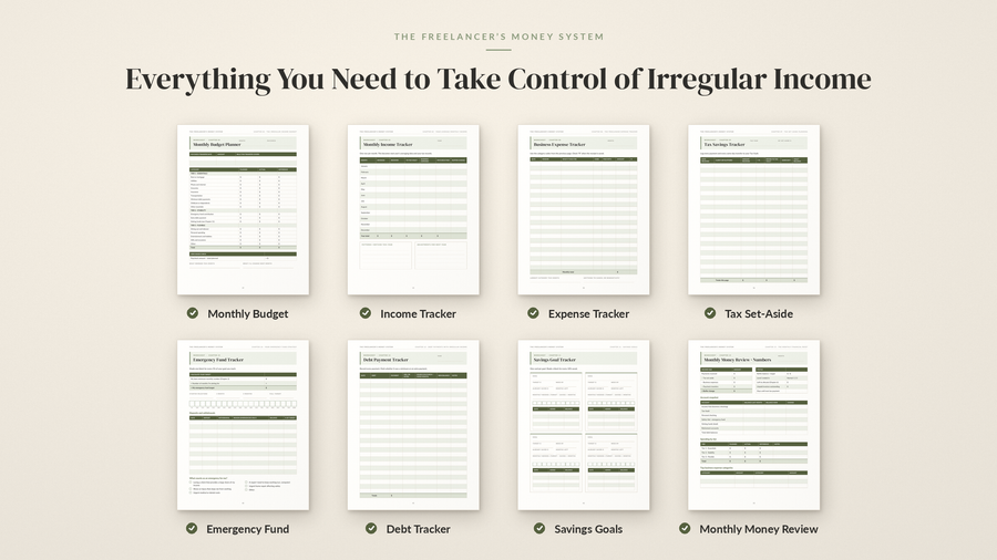 The Freelancer's Money System – Irregular Income Budget Workbook & Planner