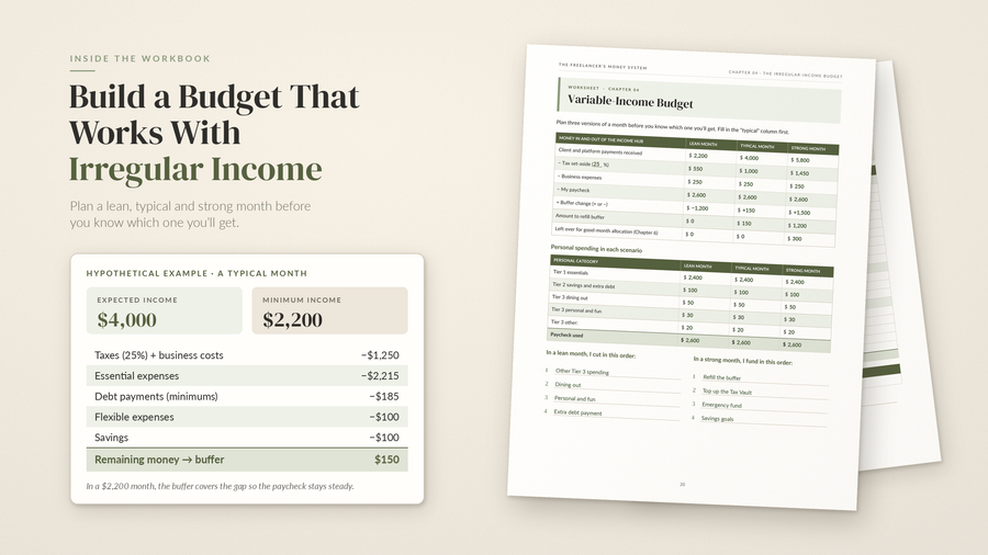 The Freelancer's Money System – Irregular Income Budget Workbook & Planner