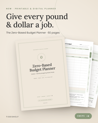 Zero-Based Budget Planner – Printable Weekly & Monthly Budget PDF