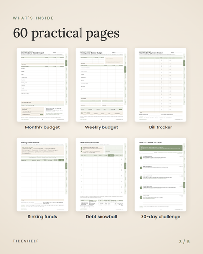Zero-Based Budget Planner – Printable Weekly & Monthly Budget PDF