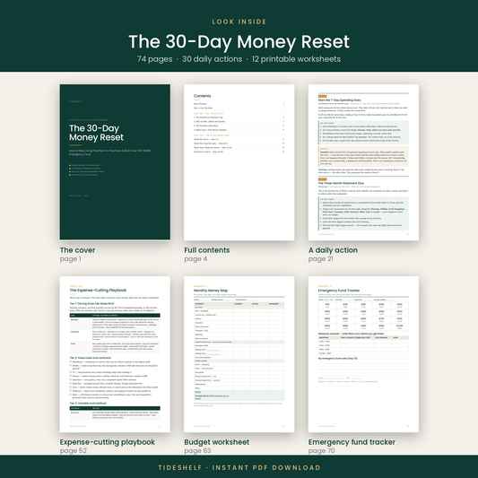 The 30-Day Money Reset – Budget Planner & Savings Guide to Stop Living Paycheck to Paycheck